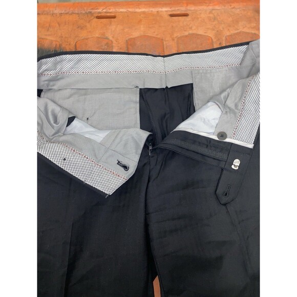 Hart Schaffner Marx Men’s Black Striped 42 R Pants 36 X 32 - Picture 5 of 5